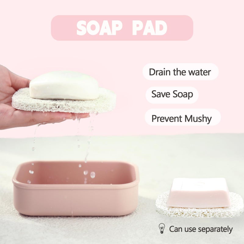 PUTING Large Travel Soap Case Leak Proof  Silicone Shampoo Bar Holder  Soap Container with Draining Layer  Slip-Resistant Portable Bar Soap Holder for Shower  Bathroom  Gym  Camping(Pink) - Image 2